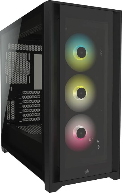 iCUE 5000X RGB CC-9011212-WW USB 3.1 Type-C Temperli Cam Siyah E-ATX Mid-Tower Gaming (Oyuncu) Kasa