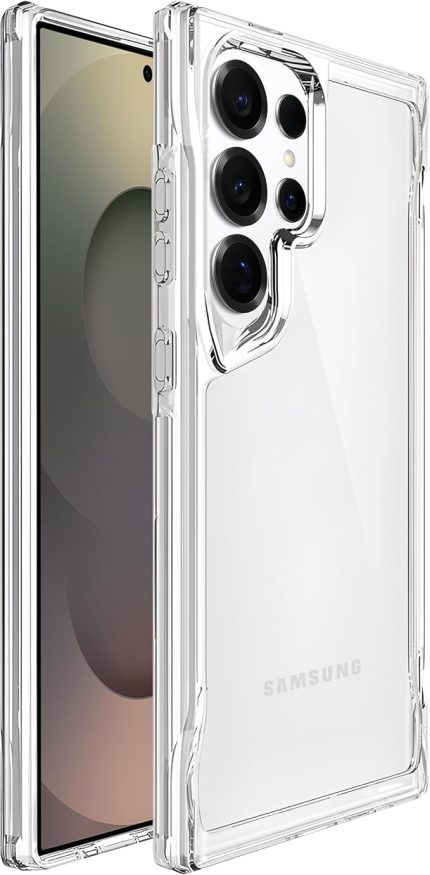 Samsung Galaxy S25 Ultra için Crystal Armor Serisi Şok Emici Yumuşak Silikon Kenar Arkası Sert Polikarbonat Darbeye Dayanıklı Şeffaf Kılıf (Galaxy S25 Ultra)