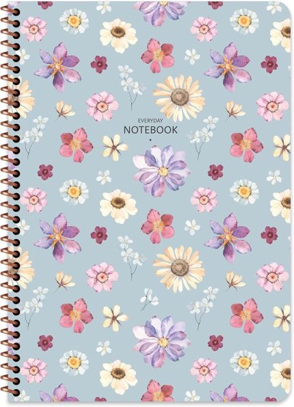Color A4 Çizgili Defter Çiçek - Mavi