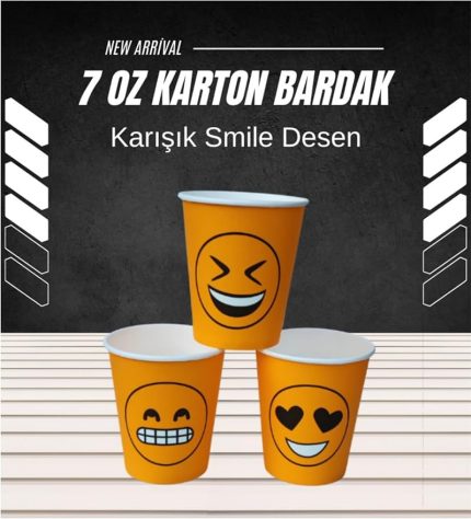 7 oz Karton Bardak 1000 adet Karışık Desen