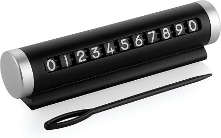 Alüminyum Kasa Çevirmeli Araç İçi Park Telefon Numaratörü Siyah Parkmatik Park Telefon Numarası Torpido Üstü Araç İçi İletişim Yazısı Parkmatik