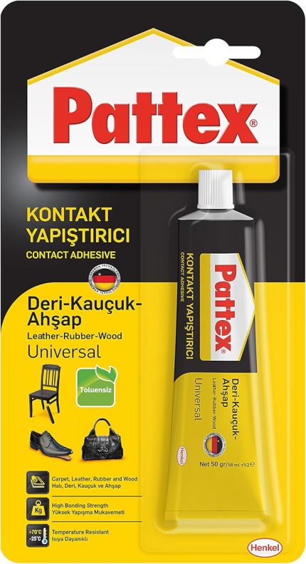 Deri-Kauçuk Ahşap Yapıştırıcı, Çeşitli Malzemelere Uygun Dirençli ve Çok Güçlü Yapıştırıcı, Su Geçirmez ve Anında Etkili Hızlı Yapıştırıcı, Şeffaf, 1x50g/58ml