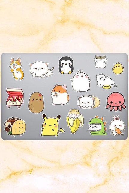 Major Selection Cute Temalı Laptop Notebook Tablet Sticker Seti 17 'Li