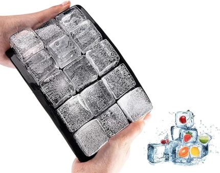 Home 2 Adet Kare Buz Kalıbı, 15 Bölmeli Çok Amaçlı Buz Küpü Kalıbı, Kolay Serbest Bırakma Özelliği, Kahve ve Ev Yapımı İçecekler için İdeal Dondurucu Kalıpları (2 Adet)