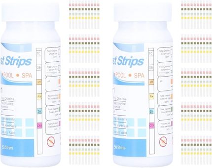 Test Şeritleri, Havuz Suyu Test Kiti 2 Şişe 6'sı 1 Arada Su Kimya Test Şeridi Yüzme Havuzu Spa Test Şeritleri Bahçe Malzemeleri