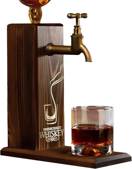Gift Özel Viski Baskılı Musluklu Doğal Ahşap İçki Standı, İçki Çeşmesi, Doğum Günü Hediyesi, Ev Hediyesi, İçecek Dispenseri