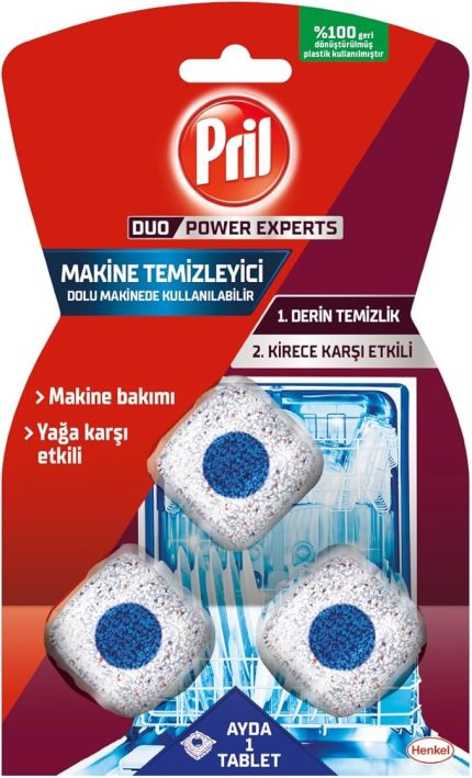 Duo Power Experts Kirece Karşı Etkili 3 Tablet Bulaşık Makinesi Temizleyici (1 x 3 Adet)