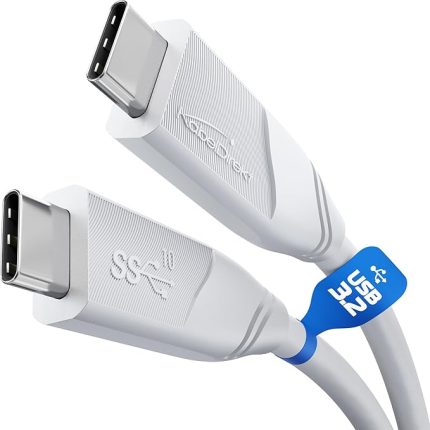 – USB-C kablosu, USB 3.2 Gen 2 – 2m (veri kablosu/şarj kablosu, güç dağıtımı ile 10 Gbit/s ve 100 W'a kadar şarj akımı/PD 3, entegre çip, beyaz)