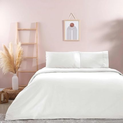 Ranforce Basic Düz Pamuk Nevresim Takımı, Beyaz, Tek Kişilik