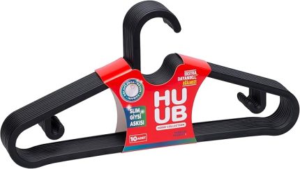 Slim Askı, Elbise Askısı, Siyah Askı (Standart, Adet, 30)