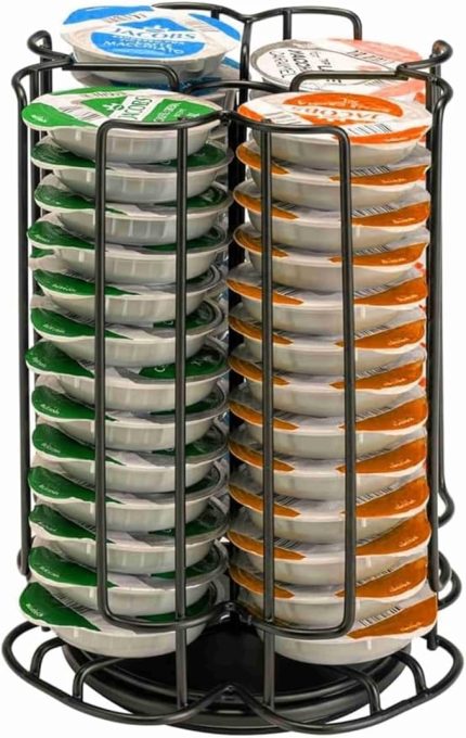 Tassimo kapsülleri için uyumlu kahve kapsülü tutucu, 52 Tassimo kahve kapsülünü saklamak için kapsül standı, 360° dönebilir ve kaymaz, kahve pedi tutucusu, siyah