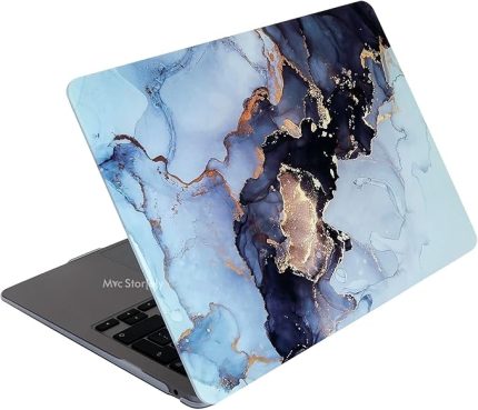 MacBook Air 13.6 İnç Mermer Desenli Kılıf A2681 A3113 A3240 A3449 M2 M3 M4 M5 Uyumlu Sert Kapak Hard Case Gri