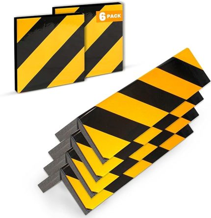 Garaj sütun koruyucusu | 6 adet | Park koruması, yansıtıcı köşe koruyucusu, kapı ve tampon koruyucusu (4 adet 40 x 20 x 2 cm + 2 adet 20 x 20 x 2 cm) (sarı)