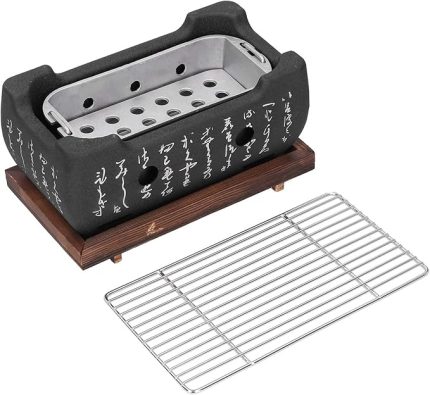 Barbekü, mangal, kömür mangalı, tütsüleme ızgarası, alüminyum alaşım, Japon mini kare, hafif, taşınabilir, kamp, gece yemeği, parti, avlu için