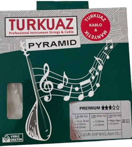 - Uzun Sap Bağlama Teli Turkuaz Pyramid 0.22-0.32Mm Çelik Ipek Bamlı Saz Teli