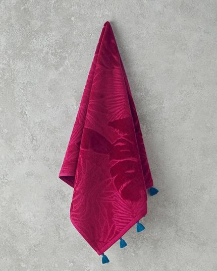 Home Allover Palmy Pamuklu Yüz Havlusu 50x80 cm Fuşya