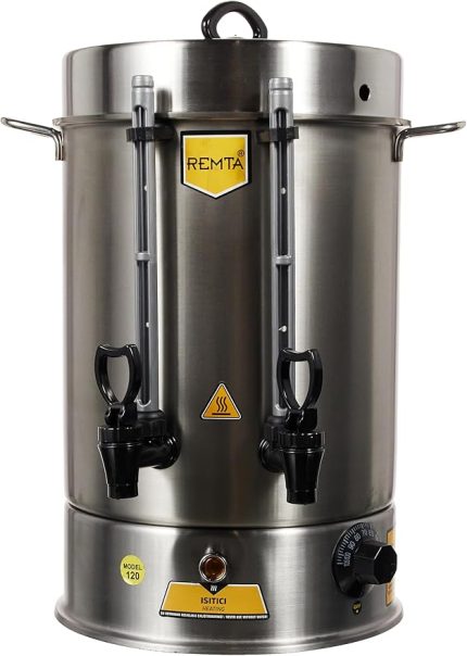 R13 Standart Çay Makinesi, 120 Bardak, Gümüş Rengi, 2000 W, Paslanmaz Çelik Tüp Rezistans