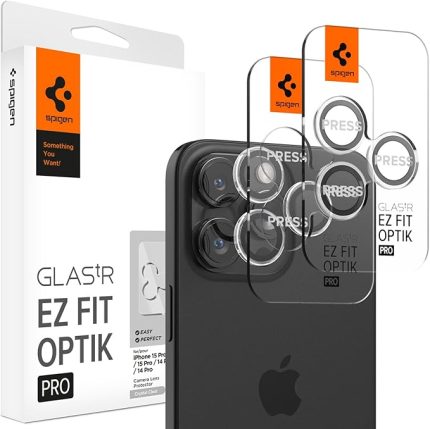 iPhone 16 Pro Max / 16 Pro / 15 Pro Max / 15 Pro / 14 Pro Max / 14 Pro Kamera Lens Camı Koruyucu Kolay Kurulum GLAS.tR EZ Fit Optik Pro (2 Adet) Crystal Clear - AGL06914
