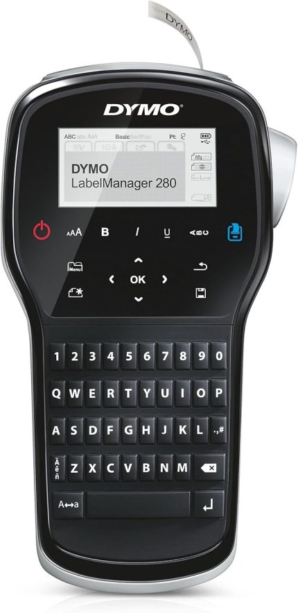 Label Manager 280P, Elde Taşınır PC Bağlantılı ve Şarj edilebilir Etiketleme Makinesi (6/9/12 mm D1 şeritlerle uyumlu kullanım) - S0968920