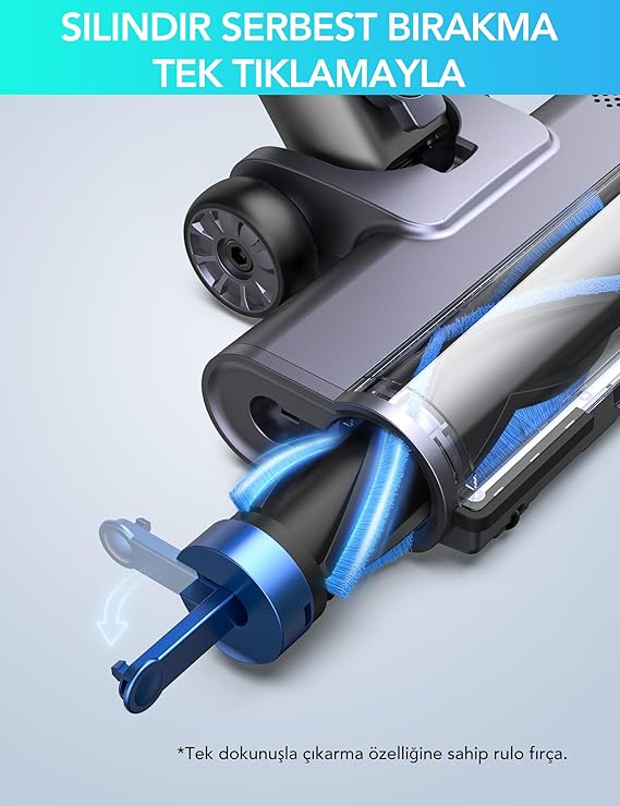 GSC60 Akülü Elektrikli Süpürge 33KPa, 10'u 1 Arada çok aksesuarlı süpürge, 40 Dakikaya Kadar Çalışma Süresi, kontrol ekranlı ekran,Yatak fırçası ile, esnek uzatma hortumu, büyük Toz Haznesi - Görsel 5