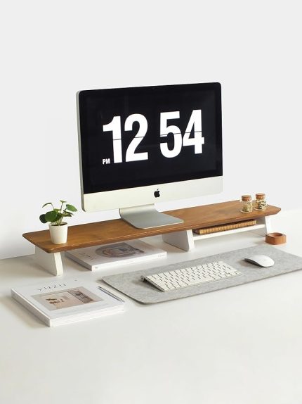 Wood Monitör Yükseltici, Monitör Standı, Ahşap Ekran Yükseltici (Meşe)