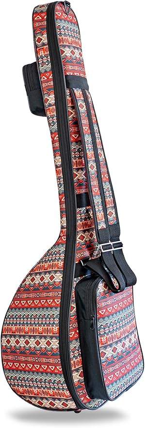 MÜZİK PANDURA MÜZİK Profesyonel SU GEÇİRMEZ 20 MM PEDLİ Gigbag Uzun Bağlama Saz Kılıfı Otantik