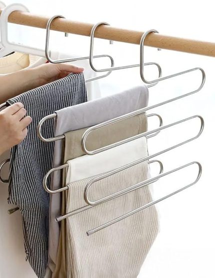 5 Katlı Pantolon & Şal Askısı Çoklu Askılık Dekoratif Akıllı Düzenleyici