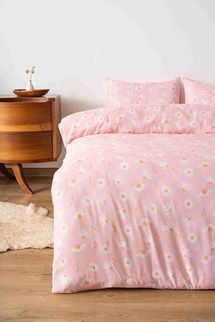 Papatyalı Tek Kişilik Nevresim Takımı, Pamuklu