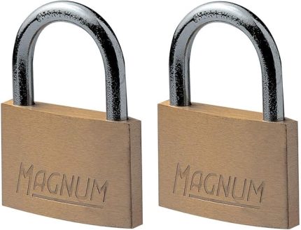 Lock CAD40T 2 Adet Masif Pirinçten Yapılmış Anahtarlı Büyük Asma Kilit Paketi, Altın Rengi, 5,4 x 4 x 1 cm