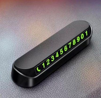 Araç içi Fosforlu Park Numaratörü, Torpido Üstü Telefon Numara Tutucusu, Mıknatıslı Numaratör, Gece Görülebilir ve Gizlenebilir Numara Özellikli Araç Park Numaratörü (Siyah, Orta Boy)