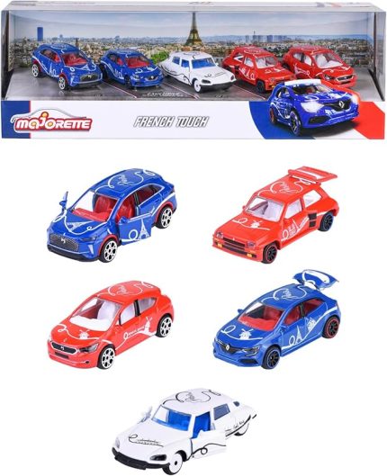 212055012, French Touch 5'li Hediye Paketi, Özel Fransa Serisi, Fransız Detaylar ve Tasarım, Serbest Tekerlek, Die-Cast (Metal), 1 Açılabilir Parça, Süspansiyon, 1:64, 7,5 cm
