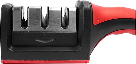 Fish Manuel bıçak bileyici, mutfak bıçağı, 3 kademeli bileyici, kaba bileme ve ince bileme için, tungsten ve seramik - Görsel 3