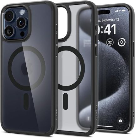 iPhone 15 Pro Kılıf Ultra Hybrid MagFit MagSafe özellikli Frost Black - ACS06720