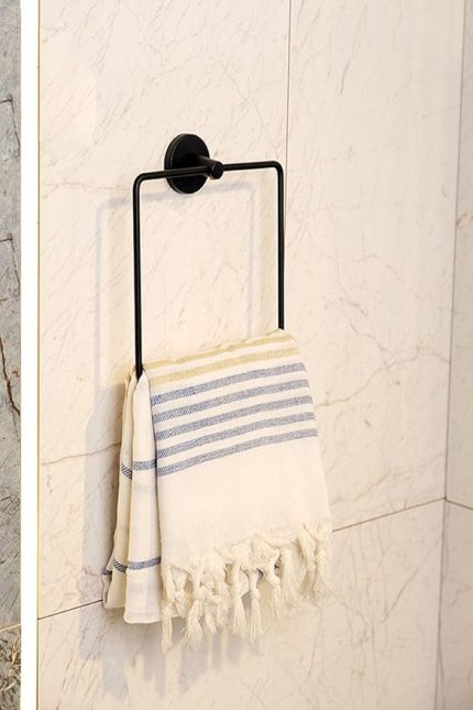 Haus Yapışkanlı Kare Havluluk Havlu Askısı Havlu Asacağı Siyah