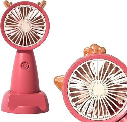 Şarjlı Mini Fan Taşınabilir Vantilatör Mini El Fanı Askılı Vantilatör Güçlü Taşınabilir Ve Stantlı Fan Masaüstü 24903 Asorti Renk