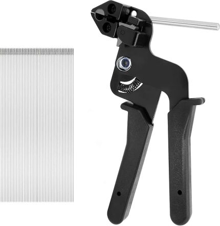 bağı tabancası, 50 adet paslanmaz çelik kablo bağı, Deecam kablo bağı pensesi, kablo bağlarını kilitlemek ve kesmek için, metal, 250 mm x 4,6 mm, paslanmaz çelik kablo bağı