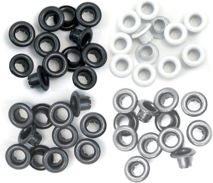 R Memory Keepers 18676008 - Crop-A-Dile - Eyelets, 4 renk tonu her biri 15 adet, gri