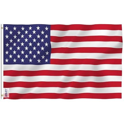 Fly Breeze 3x5 Ayak Amerikan ABD Polyester Bayrağı - Canlı Renk ve UV Dirençli - Kanvas Başlık ve Çift Dikişli - Pirinç Grommetli ABD Bayrakları 3 x 5 Ft.