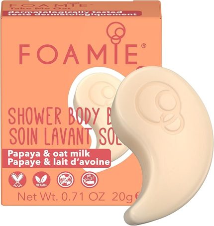 sabit sabun, papaya ve yulaf sütlü, rahatlatıcı ve besleyici papaya sabun, seyahat formatında,%100 vegan ve plastiksiz, 20 g