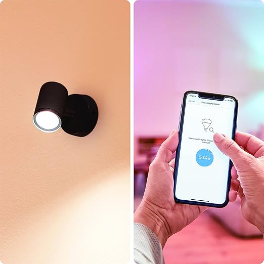 Imageo 1'li spot ayarlanabilir beyaz, tavan lambası, kısılabilir, sıcak ila soğuk beyaz, Wi-Fi üzerinden uygulama/ses ile akıllı kontrol, siyah - Görsel 3