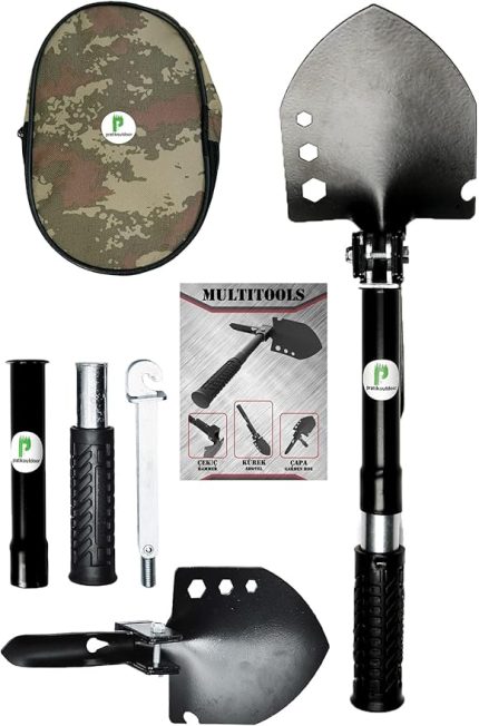 Katlanır Kamp Küreği, Çekiç, Çapa, Multitool Kürek Seti