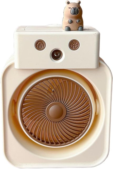 Vantilatör | Taşınabilir Fanlı Nemlendirici 3 Hızlı - USB Şarjlı Soğutuculu Sprey Nemlendirici Araba Kamp Ofis Çadır Plaj Kullanımı için Kompakt Tasarım