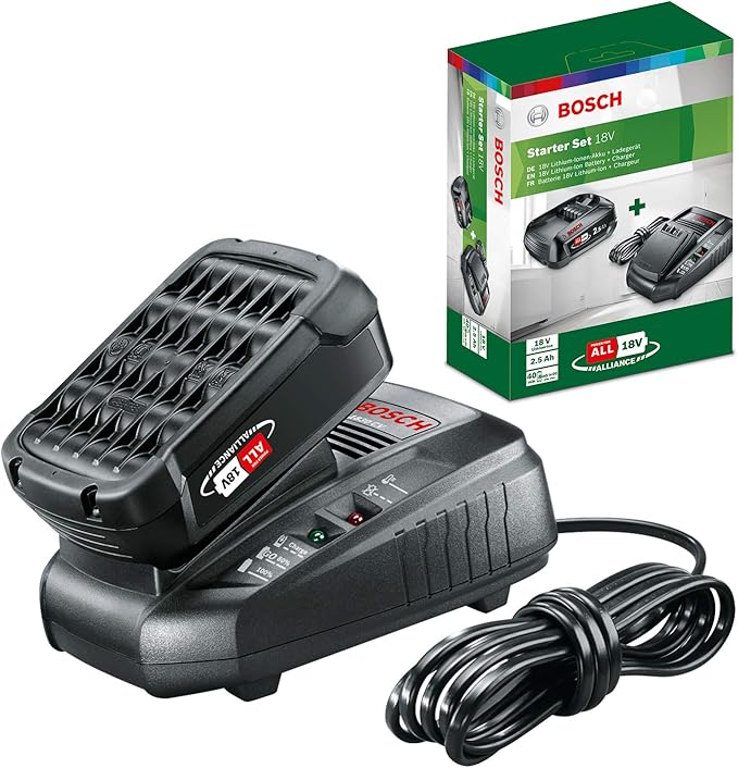 Home and Garden 18 Volt Akü ve AL 1830 CV Şarj Cihazı Başlangıç Seti, 2.5 Ah Akü, 300l/saat Debi, 0.365 kg
