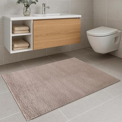 (Vizon) Banyo Paspası | Peluş Kaymaz Tabanlı | Yumuşak ve Kalın Doku | 4 Ölçü | Makinede Yıkanabilir (40x60 cm)