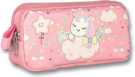 Çanta Cennec Uyuyan Unicorn Pembe-Beyaz Kalem Çantası - Kız Çocuk