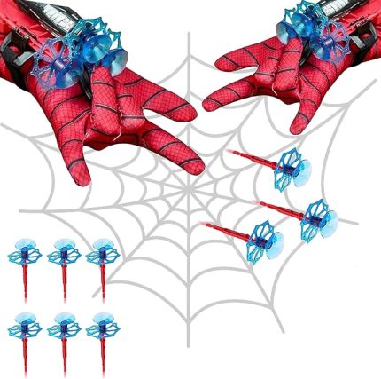 Spider Launcher eldiven, 2 set örümcek kahraman eldiveni, kahraman fırlatıcı, bilek oyuncak seti, fırlatıcı oyuncak, örümcek adam eldiveni, örümcek adam kostümlü oyun, eğlenceli öğrenme oyuncağı