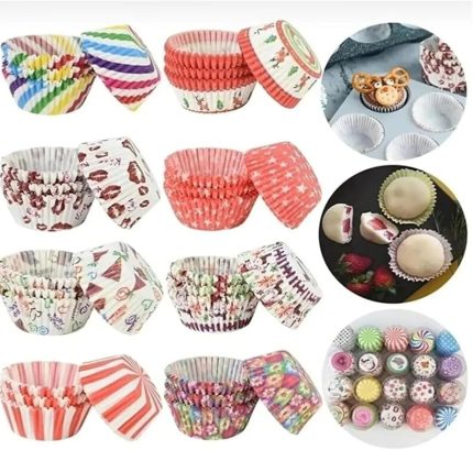 Renkli Kağıt Muffin Kek Kalıpları, 100 Adet
