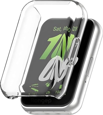 [Soft-Case] Samsung Galaxy Fit 3 için 360° Kasa Koruyucu Yumuşak TPU Kılıf Dokunma ve Netliği Etkilemeyen Galaxy Fit3 Koruyucu Darbelere Karşı Samsung Fit 3 Ekran Koruyuculu Kılıf (Şeffaf)