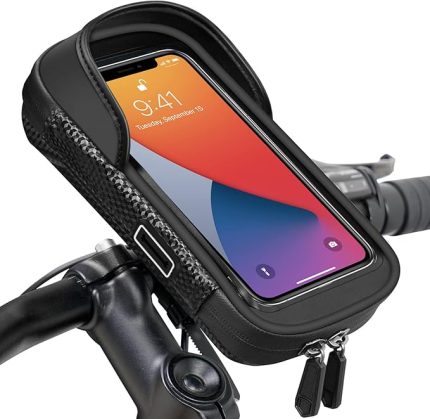 Su Geçirmez Bisiklet Telefon Tutucu, Bisiklet Çantası Gidon Çerçevesi, Telefon Tutucu Bisiklet MTB Scooter Motosiklet, Yağmur Kılıflı Bisiklet Çantası Döndürme 360 Dokunmatik Ekran Akıllı