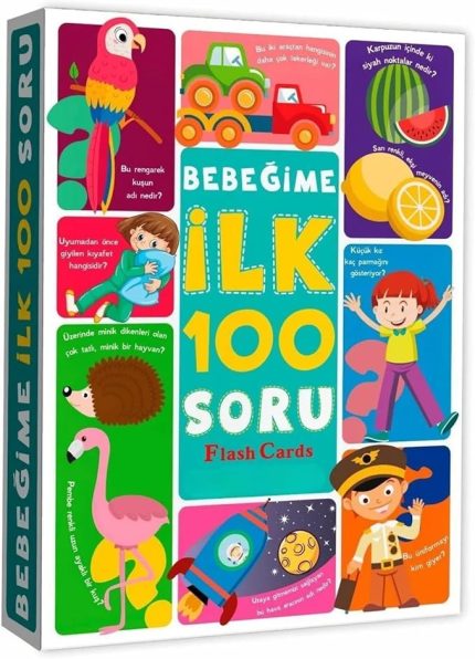 İçin İlk 100 Sorular Kelime Zeka Kartları Eğitici Yeni Doğan Kartları